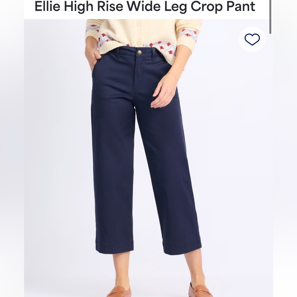 Market & Spruce Navy Wide Leg Crop Pants